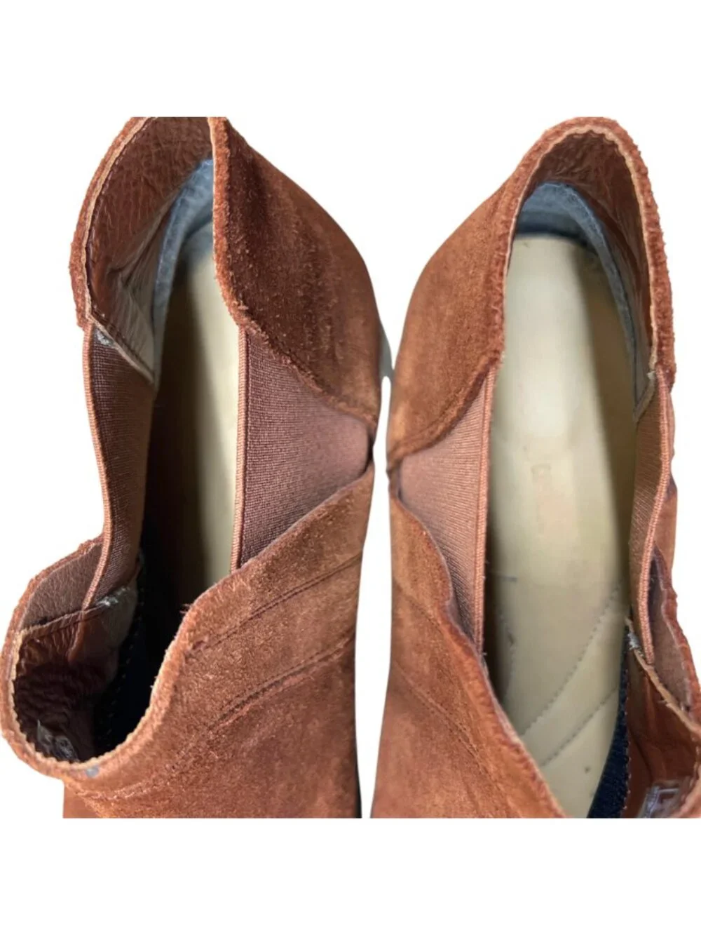 Clarks Demi Beat Rust Brown Suede Chelsea Ankle Boots Size 10